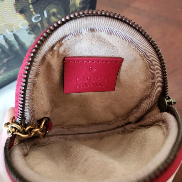 Gucci Marmont GG Red Leather Zip Around Coin Purse Wallet - Picture 6 of 8